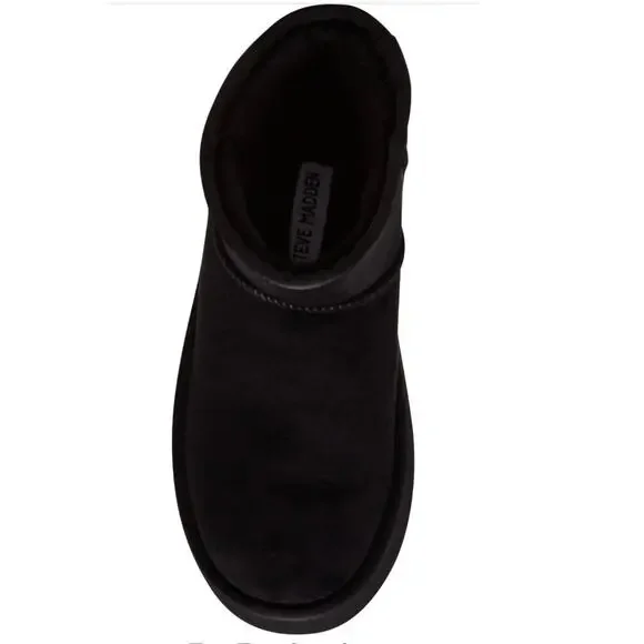 NWT Steve Madden Women's Enchanting Ankle Boot Black Platform Bootie Suede 8M - Picture 6 of 7